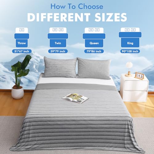 Marchpower Arc-Chill Cooling Blanket for Hot Sleepers Twin Size, Double Sided Cooling Fabric Q-Max>0.5, Cooling Blanekt for Hot Flashes and Night Sweats, Cool Blanekt Cold Blanket for Summer Grey