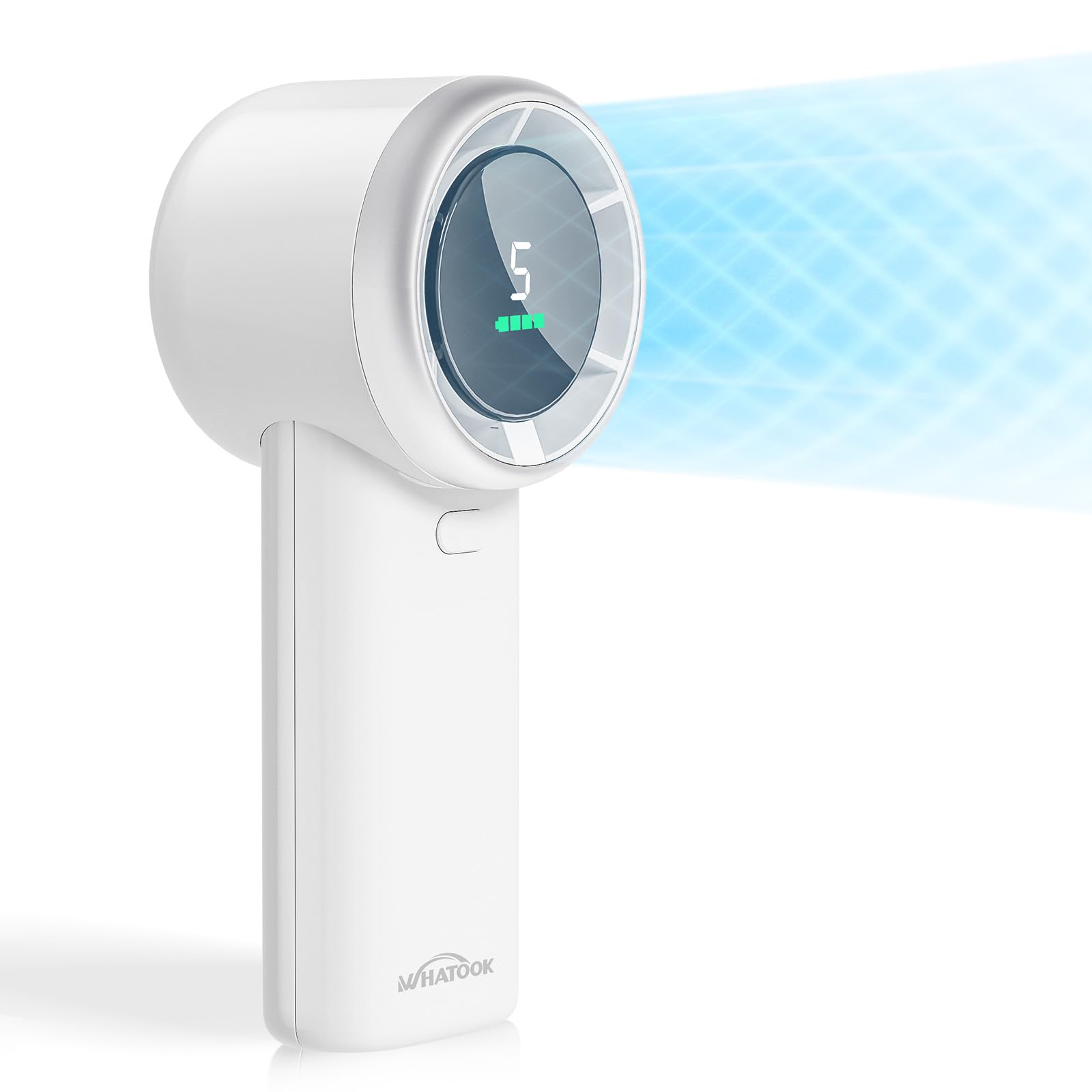 WHATOOK Portable Handheld Mini Fan: High Speed Cooling Fan, 10 Hours Battery Life, USB Rechargeable, Small Essentials for Women, Beach Travel, Vacation (White)