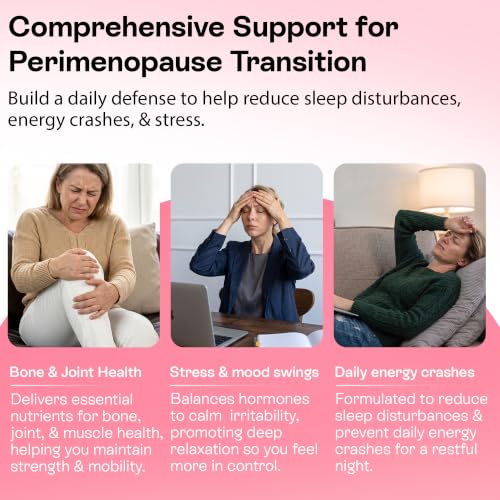 Perimenopause Supplements for Women - Menopause Relief Gummies for Night Sweats, Hot Flashes, Cycle Regulation & Hormonal Balance | Menopause Support with Multinutrient Formula | Cherry | 60 Count