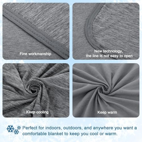 CHOSHOME Cooling Blanket for Hot Sleepers Lightweight Summer Cold Thin Blankets for Sleeping, Hot Flashes Night Sweats, Soft Blanket for Bed, Throw Size, Grey