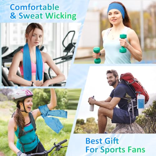 Cooling Towels for Neck and Face 8Pack(40"x12"), Cooling Neck Wraps for Gym | Sweat wicking, Quick dry, Lightweight, Reusable, Absorbent, Cool Towel for Running, Yoga, Workout, Travel, Climbing