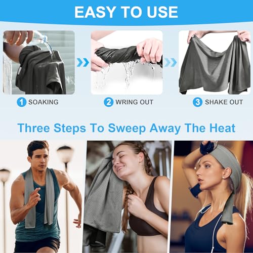 6 Pack Cooling Towels (40"x12") for Neck and Face, Cooling Neck Wraps, Cool Towel for Hot Weather, Ice Towel, Soft Breathable Chilly Towel for Workout, Camping, Yoga, Running