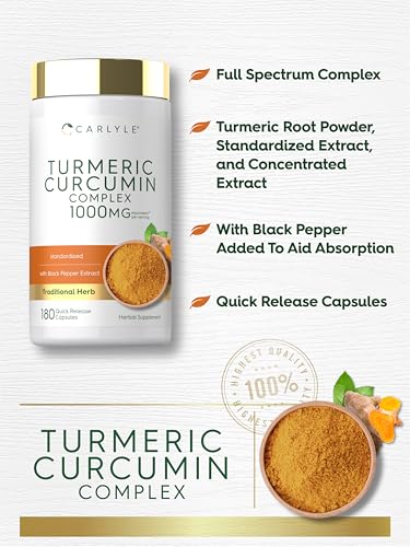 Carlyle Turmeric Curcumin with Black Pepper | 180 Capsules