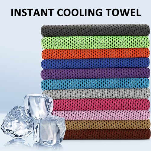 Peicees 20Pcs 40x12'' Microfiber Neck Cooling Towels Sports Sweat Towels Headband for Travel Beach Swimming Camping Climbing Gym Yoga Workout Backpacking, Quick Dry Super Absorbent Compact Lightweight