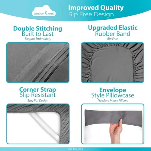 DREAMCARE Full Size Sheets - 6 pcs Breathable Cooling Sheets Full Size Bed