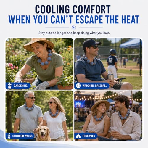 Nano-Ice Cooling Necklace | 2 Hours of Cooling Comfort for Hot Flashes, Menopause & Heat Intolerance | Mist Grey