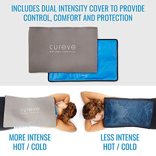 Extra Large Ice Pack for Injuries, Reusable Hot & Cold Therapy Gel Pack – Large Cold Pack for Back, Shoulder, Knee & Hip Pain by Cureve – Includes Soft Cover, 21" x 13"