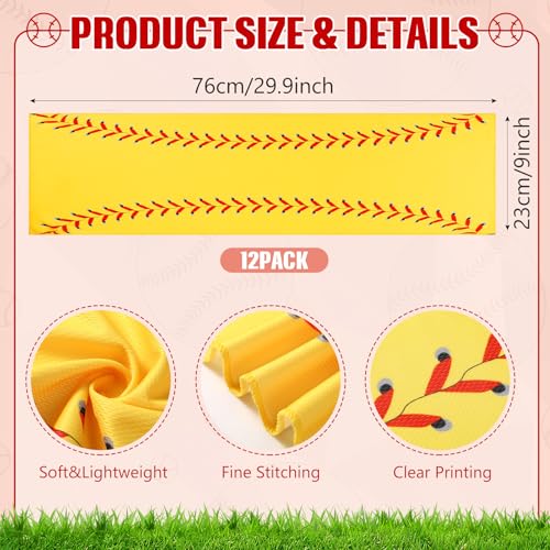Peryiter 12 Counts Mini Cooling Towel, 30" x 9" Baseball Softball Soccer Golf Sweat Towel, Breathable Chilly Rag, Microfiber Sport Rags for Team Gym Running Coach Gift
