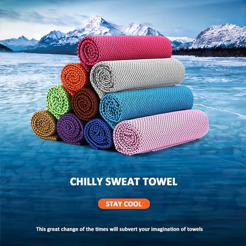 Peicees 20Pcs 40x12'' Microfiber Neck Cooling Towels Sports Sweat Towels Headband for Travel Beach Swimming Camping Climbing Gym Yoga Workout Backpacking, Quick Dry Super Absorbent Compact Lightweight