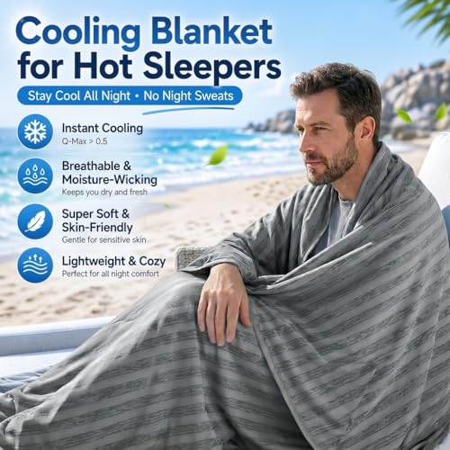 Guohaoi Cooling Blanket for Hot Sleepers and Night Sweats 50"x70" Twin Size