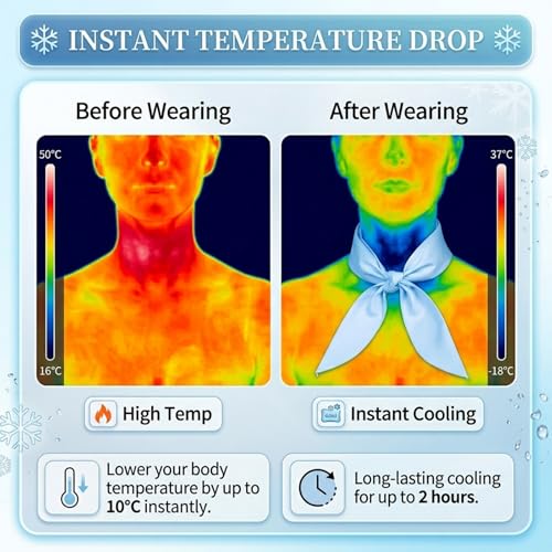 Cooling Neck Wrap & Scarf for Instant Relief | Reusable Ice Crystal Cooling Towel – Soft, Breathable for Sports, Gym, Outdoor Work, Hot Flashes (bIue)