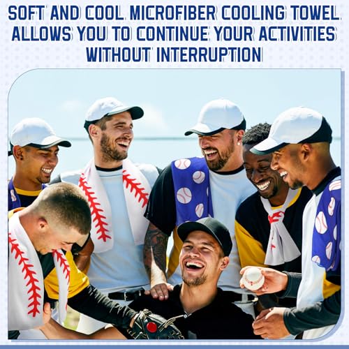 24 Pcs Baseball Cooling Towels Gifts 40 X 12 Inch | Cold Towels for Hot Weather Sports, Fast Drying Breathable Microfiber, For Baseball Team Gifts, Party Favor