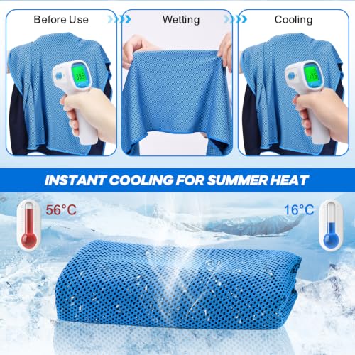 4 Pack Cooling Towels for Neck and Face(40"x12"), Cooling Neck Wraps, Ice Towel for Hot Weather, Soft Breathable Gym Towel, Cool Towel for Workout, Camping, Yoga, Sport, Running