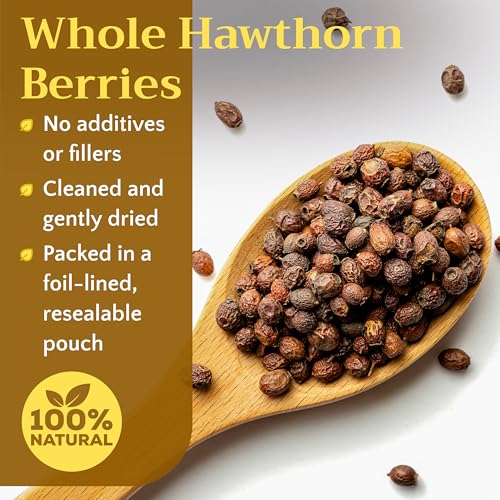 Hawthorn Berry Tea - Wildcrafted Whole Dried Hawthorn Berries, 2 oz