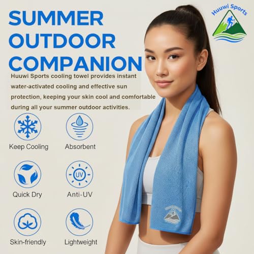 Cooling Towel 4 Pack, 40"x12" Ice Towel for Instant Relief, Microfiber Chilly Towel for Sports, Gym, Running, Yoga, Golf, Camping, Fitness (Mix A)