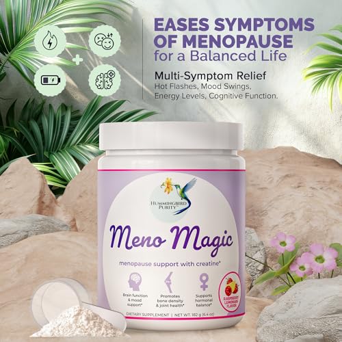 Meno Magic Menopause Support Drink Mix | 8-in-1 Hormone Balance for Hot Flashes, Night Sweats, Mood | Creatine + Herbal & Vitamin Blend | Energy, Metabolism, Muscle Support | 30 Servings