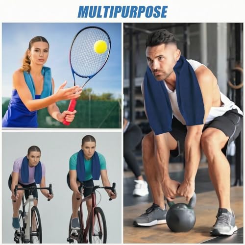 4 Pack Cooling Towels Cloth for Neck and Face, Ice Cool Towel Cold Rags for Sports Gym Fitness Yoga Running Tennis Baseball Hiking Camping(Y-4PACK-02)