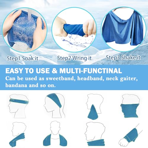 30Pack Cooling Towels for Neck and Face (40"x12"), Ice Microfiber Cooling Towels Bulk for Workout Chill Sweat Towels Cooling Neck Wraps for Gym Yoga Golf Running Sport