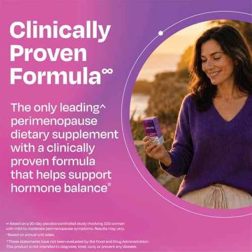 Amberen Perimenopause Supplement, Multi-Symptom Relief, 30 Day Supply | Clinically Proven, Helps Relieve Hot Flashes, Night Sweats, Difficulty Sleeping, Irritability, Drug & Hormone Free