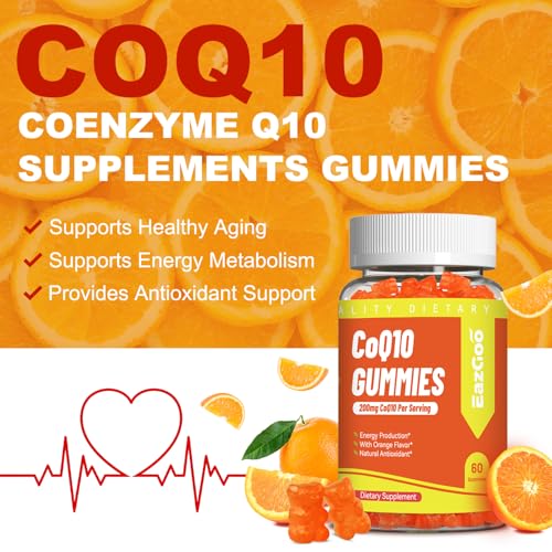 CoQ10 Gummies 200mg, Vegan Supplement for Adults (60 Gummies)
