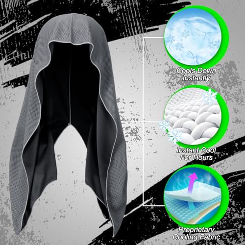 6 Pcs Cooling Hoodie Sport Cooling Towels | Sport Towels, Cooling Face and Neck, Soft Breathable, Chilly Camping Towels, Absorbent Microfiber Towel, for Face and Neck
