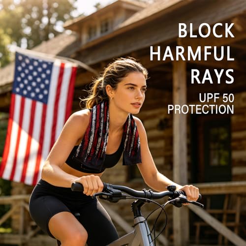 250th American Anniversary Cooling Towels for Sports with Storage Bag Heat Relief Easy Clean Cool Towel for Gym Outdoor Beach Microfiber Hot Weather Cooling Towels