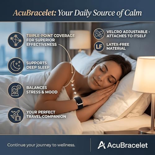 Sleep Wristband – Acupressure Band - Adjustable | Natural Relaxation, Balance, & Sleeplessness, Latex-Free, Bedtime Calm, Stress Relief