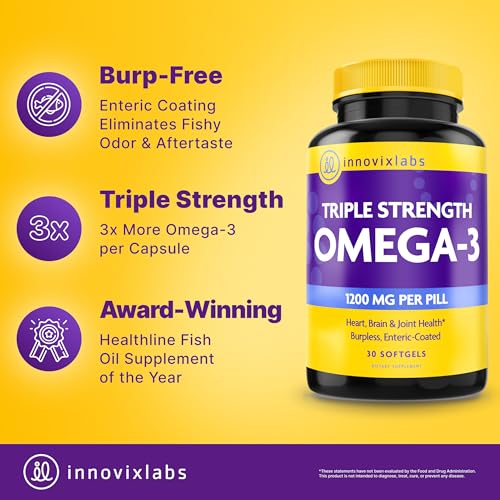 InnovixLabs Triple Strength Omega 3 Fish Oil 900 mg EPA DHA (30 Softgels)