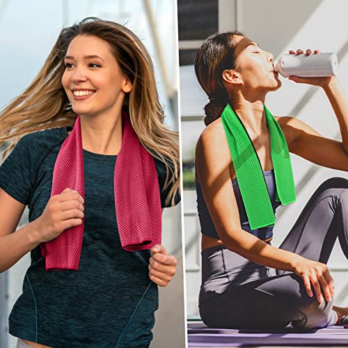 Maitys 200 Pcs Microfiber Cooling Towel, Ice Towel, 32"x12" Cool Cold Towel for Neck and Face Cooling Towels Breathable Soft Chilly Towel for Yoga Sport Gym Workout Camping, 10 Color