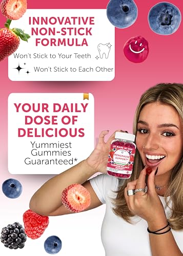 Lunakai USA Made Menopause Relief Gummies – Natural Menopause Supplements for Women with Black Cohosh & L-Theanine – Daily Support for Hot Flashes, Night Sweats & Hormonal Balance, 60ct