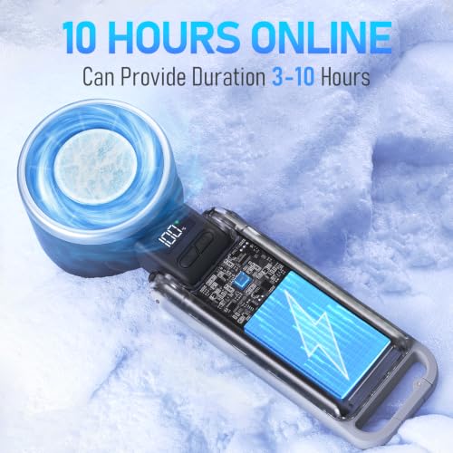 PlayHot Portable Handheld Cooling Fan, Travel Essentials, Gifts for Women | Instant Cooling, 10m/s Airflow, 5-Speed, 10H Max, USB-C Rechargeable, LED Display, 3-in-1 Foldable for Cruise, Beach Vacation