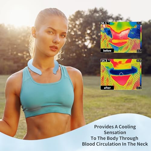 2PCS PCM Neck Cooling Tube with Insulated Bag, Reusable Ice Ring Neck Cooler Wrap, Wearable Cooling Neck Ring for Hot Summer Weather Outdoor Work, TPU Freezable Collar (Blue*2)