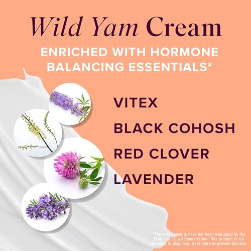 Wild Yam Cream for Hormone Balance, Herbal Menopause & PMS Support, 4 Oz.
