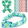 Hanaive 6 Pcs Cooling Neck Wraps with Button Tie Dye Neck Cooler for Hot Weather Ice Cooling Bandana Scarf for Summer Men Women (Tie Dye-2)
