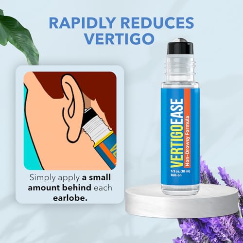 Basic Vigor Vertigo Ease Roll-On (10ml) - Natural & Fast-Acting Vertigo and Dizziness Support with Lavender, Ginger, Frankincense & Essential Oils - Combat Travel Sickness