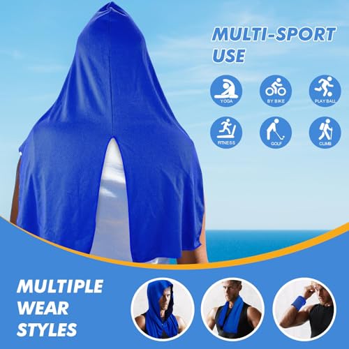 CSITE Cooling Hoodie Towels, Instant Cooling Towels for Neck and Face, UPF 50 Sun Protection, Ice Towel for Hot Weather, Head Towel for Sports, Camping, Cycling & More Activities