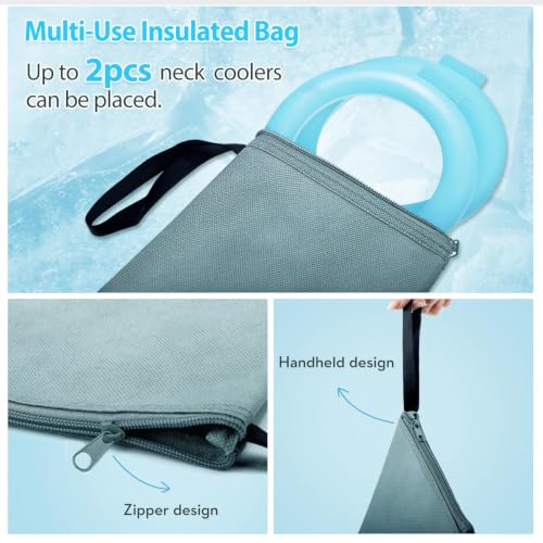 Neck CoolingTube with Insulated Bag, Reusable Neck Coolers Wearable Body Cooling Products for Hot Weather in Summer