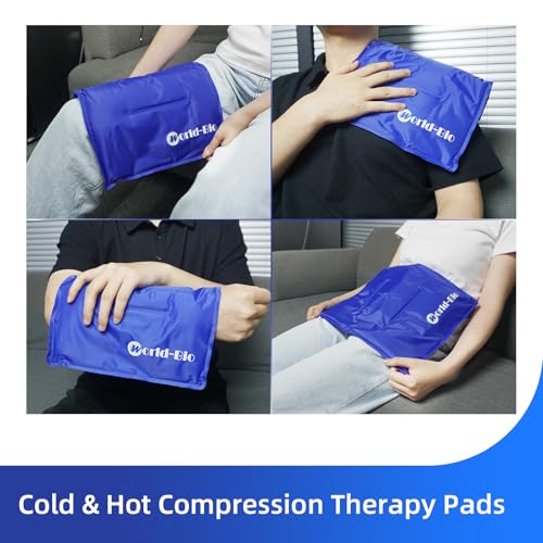 WORLD-BIO 2Packs Flexible Large Ice Pack for Injuries, Large Cold Compress | 11*14"Larege Size, Large Hot Cold Compress Pad, Long Lasting Cold Pack,Targeted Pain Relief, Speeds Up Post-Workout Recovery