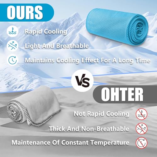 Cooling Towels for Neck and Face, 5 Pack Soft Microfiber Gym Towel（40" X 12", Breathable Cooling Towels for Hot Weather, Gym Yoga Sports Workout Sweat Towels for Men Women Kids (Z)
