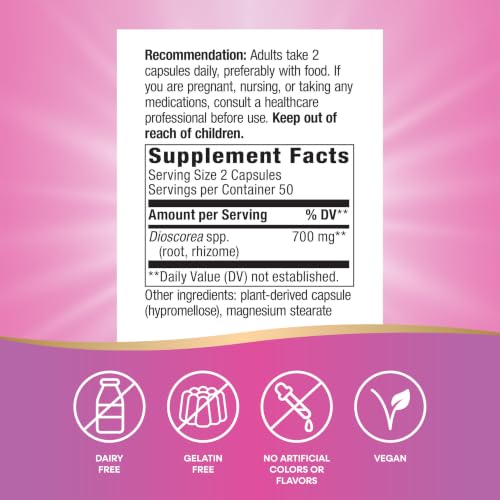 Nature's Way Wild Yam Root, Traditional Women's Health Support*, 100 ct