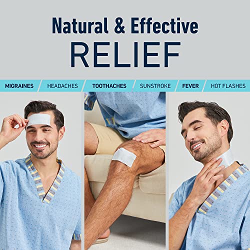 Cooling Patches for Fever and Headache, 20 Pack Migraine Relief for Kids | Cooling Relief for Teens and Adults, Tension and Sinus Headache Patches, Lasts 8 Hours