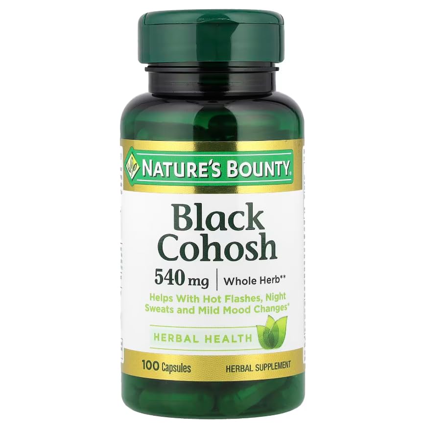 Nature's Bounty Black Cohosh Root Supplement, 540 mg, 100 Capsules