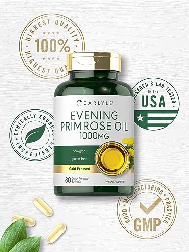 Carlyle Evening Primrose Oil Supplement 1000mg | 80 Softgel Capsules
