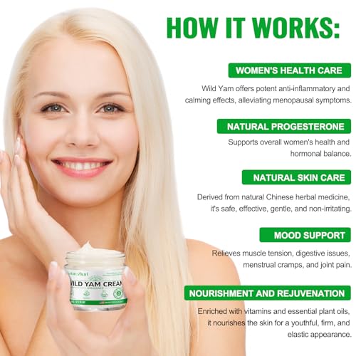 NATURE ZIRAN Wild Yam Cream - Wild yam Cream - Suitable for Relieving Symptoms During Periods of Physical Change - for All Skin Types 2.1floz