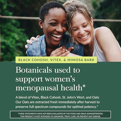 Gaia Herbs Menopause Support Daytime - Helps Support Hormone Balance & Well-Being for Women* - with Vitex, Black Cohosh, St. John's Wort & Oats - 60 Vegan Liquid Phyto-Caps (60 Servings)