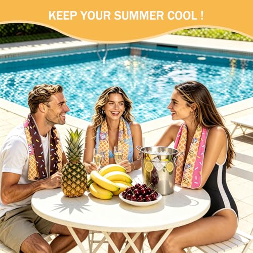 12 Pcs 40"x12" Baseball Cream Drip Cooling Towels for Yoga Gym Coach | Microfiber Chilly Sports Towels, Breathable Sweat Absorbent Rags for Hot Weather Workout, Ideal Team Gifts & Party Favors