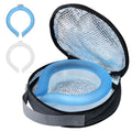 2PCS PCM Neck Cooling Tube with Insulated Bag, Reusable Ice Ring Neck Cooler Wrap, Wearable Cooling Neck Ring for Hot Weather in/Outdoor Sports, TPU Freezable Collar (Blue+White)