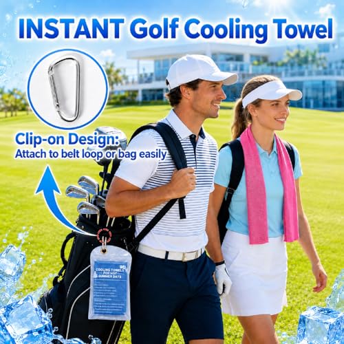 4 Pack Cooling Towels (40" × 12"), Soft Breathable Cooling Microfiber Ice Towels for Neck & Face, Instant Cooling Neck Wraps for Golf, Gym, Running, Yoga, Camping, Outdoor Sports & Hot Weather