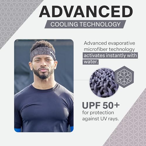 Cooling Headband for Women and Men – UPF 50+ Advanced Evaporative Comfort, Instant Cooling Sweatband for Outdoor Sports, Fitness, Yoga, Hiking, Running, and Workout