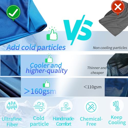 Cooling Towel (40"x12") - for Neck/Face, Ice Towel,Chilly Towel, Cooling Neck Wraps for Hot Weather Instant Chill, Soft Microfiber for Yoga, Gym, Golf, Running,Workout, Outdoor Sports, Hiking